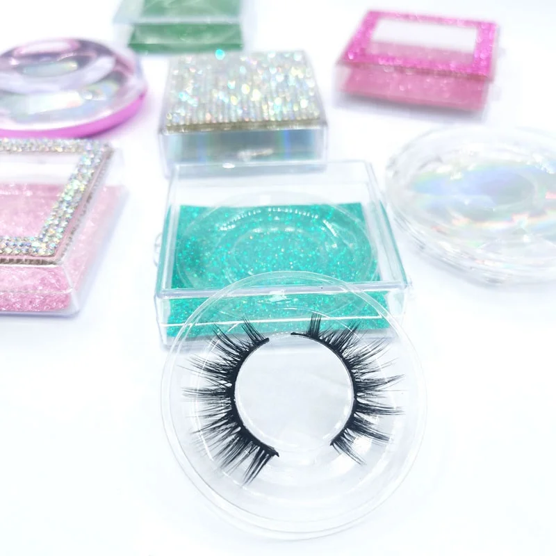 

YS wholesale vendor false eyelash 14mm faux mink premium fiber tapered winged natural soft with custom lash case, Natural black lashes