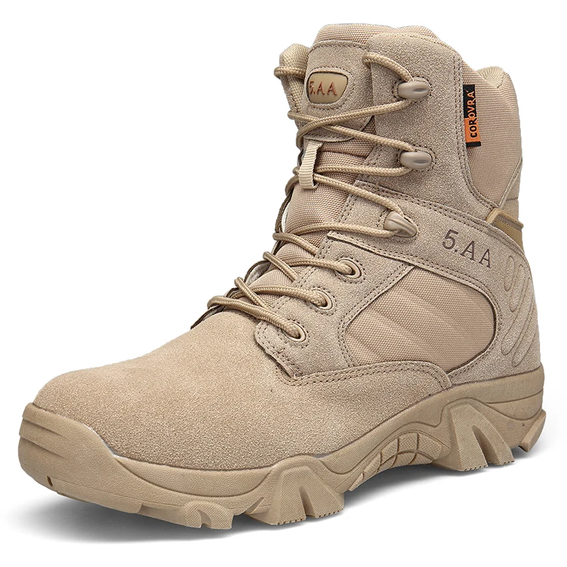 

Wholesale cheap lace up durable khaki tactical army military boots for men