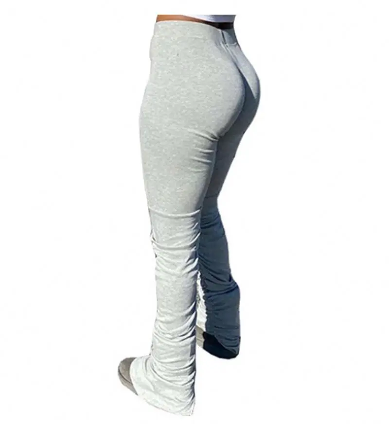 

2021 new arrivals Fashion Women Casual Solid color stack pants Leggings Pants
