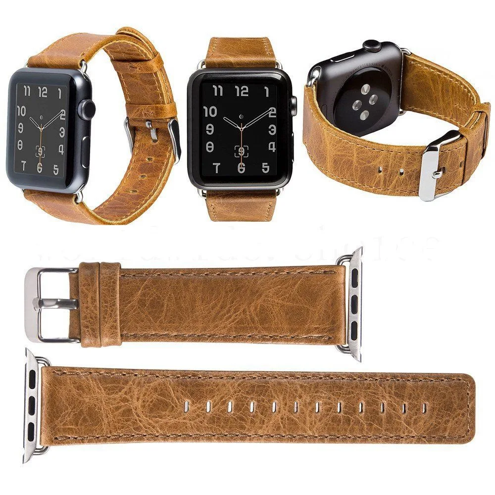 

Genuine Leather for Apple Watch Strap 42/44mm Crazy Horse Pattern Leather Watch Band 38mm Replacement Band for iWatch Series 5/4