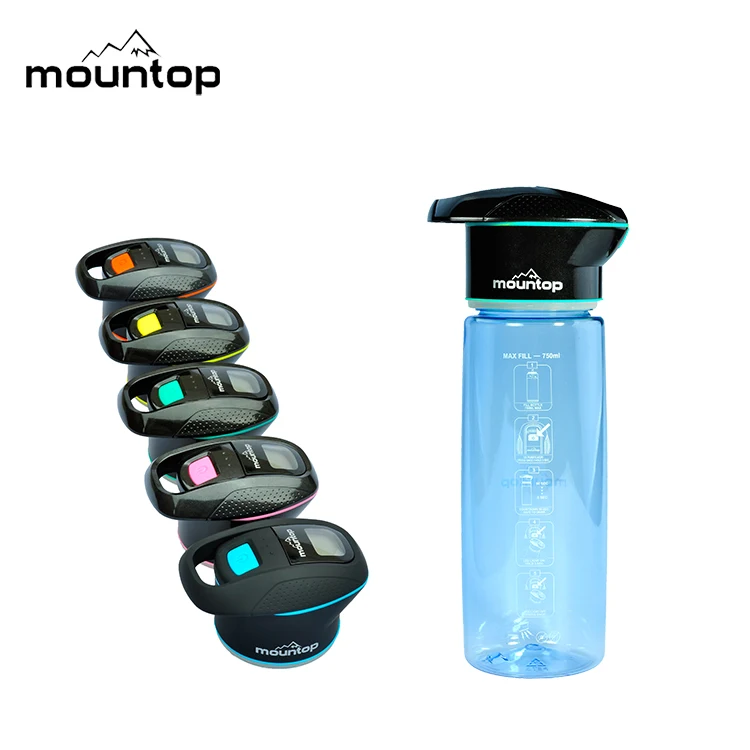 

innovative products 2019 new UV water purifier bottle self cooling bottle with led cap, Blue/green/pink/yellow/black