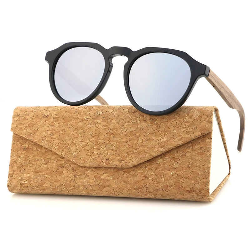 

Eye cat Oversized acetate frame walnut wooden temple Sunglasses custom logo eyeglasses designer