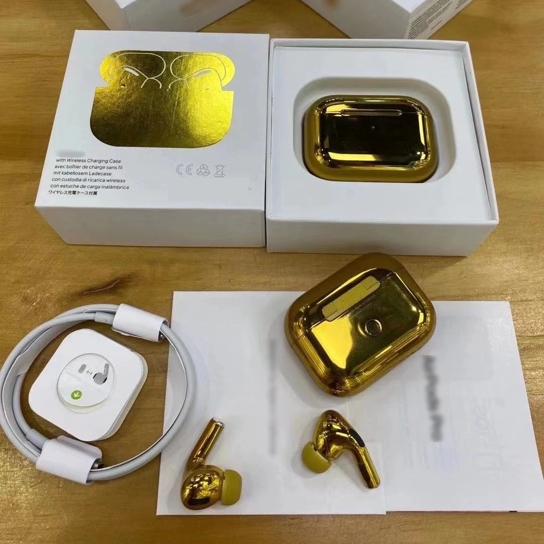 

Hot Sale Earphones Tws Gold black Colors Pro3 Wireless Earphone Headphone For Iphone Pro 3 Gen Customized Logo