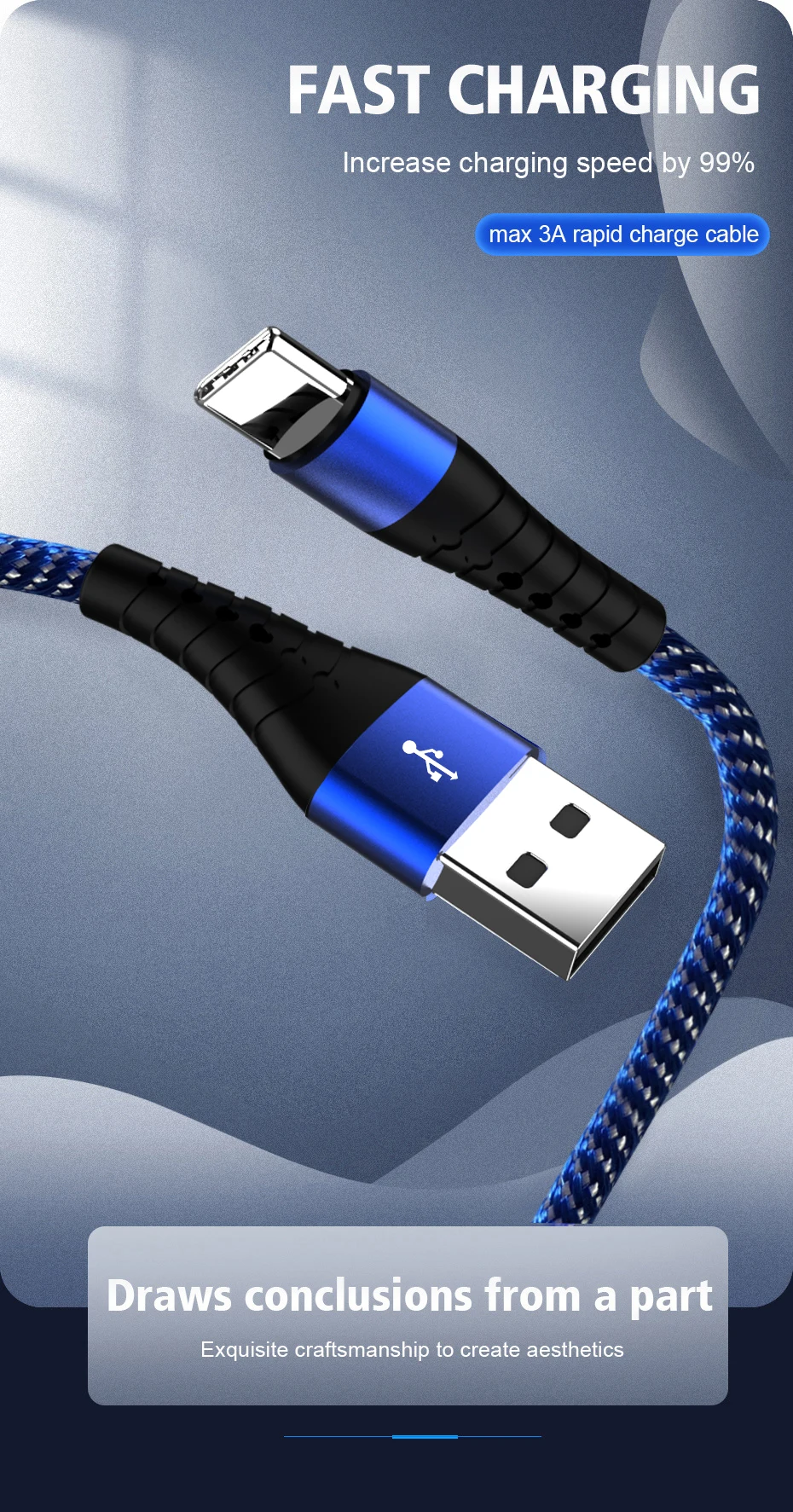 Free shipping 3A Quick Charge 3.0 data cable usb for iPhone Samsung Huawei xiaomi for mobile phone fast charge - ANKUX.COM
