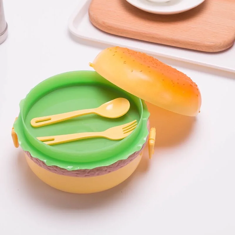 

Hamburger shaped bento lunch boxlunch box design Lunch Box For KidsDouble Tier Children Hamburger Bento Lunch Food Container