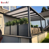 

Hot Selling Gazebo Sun Shade Outdoor Pergola Roof System Aluminum Frame White Or Ash Black