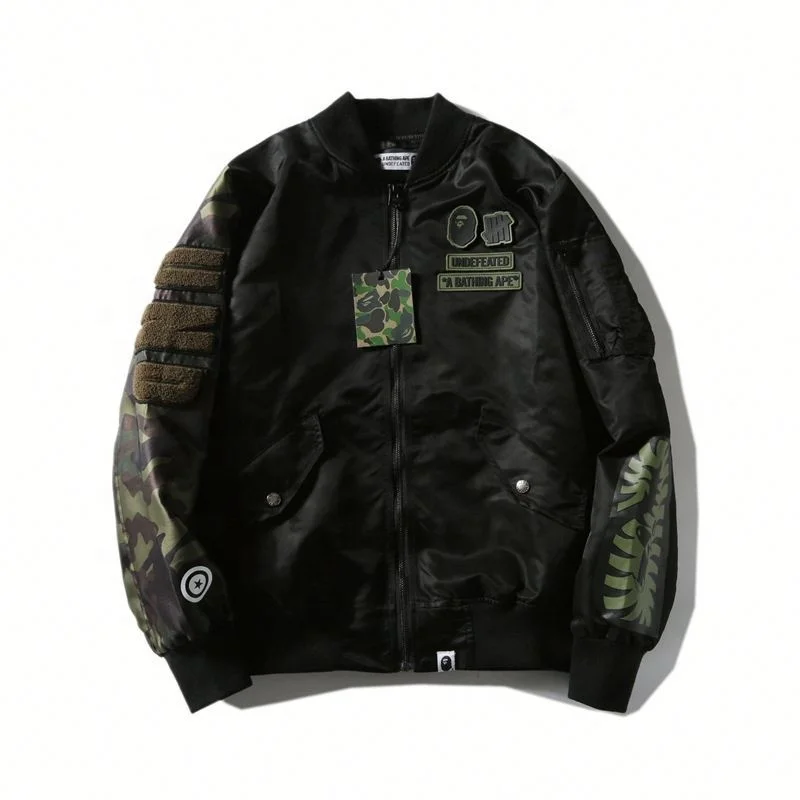 

Bape jacket Japanese air force MA1 flight suit jacket men's baseball suit Embroidery with animal text hoodies hood coat