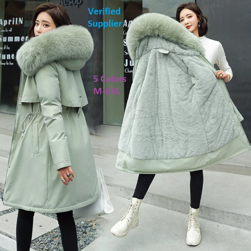 Warm Hooded Ladies Coats Winter Plus Size Women Faux Fur Fox Coat Jacket Winter Long Plus Size Women'S Coats