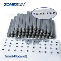 

ZONESUN 40PCS Jewelry Metal Stamps Alphabet Set A-Z Heart Symbol Leather Punch Die Case Craft Stamping Tools Steel Metal Tool