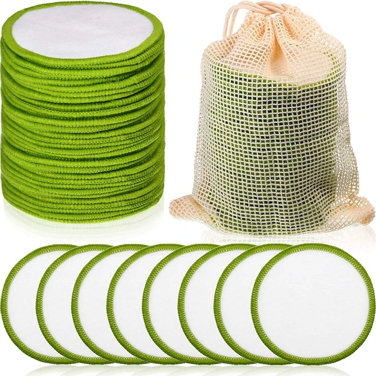 

Reusable Face Makeup Remover & washable Bamboo cotton Makeup Remover Pads