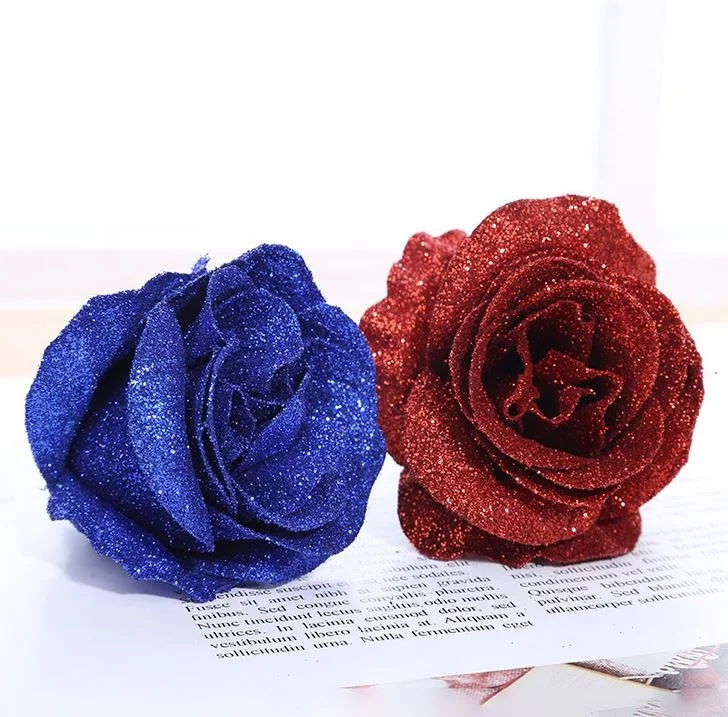 

Hot sale 5 Layer artificial rose flower heads silk rose for Valentine's rose bouquet artificial DIY flower, As shown