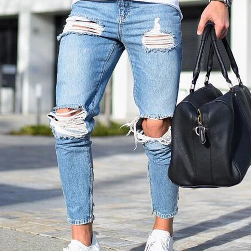 

men's dropship stylish custom super skinny pent denim jeans new model jens for man pantalon homme jean pants men