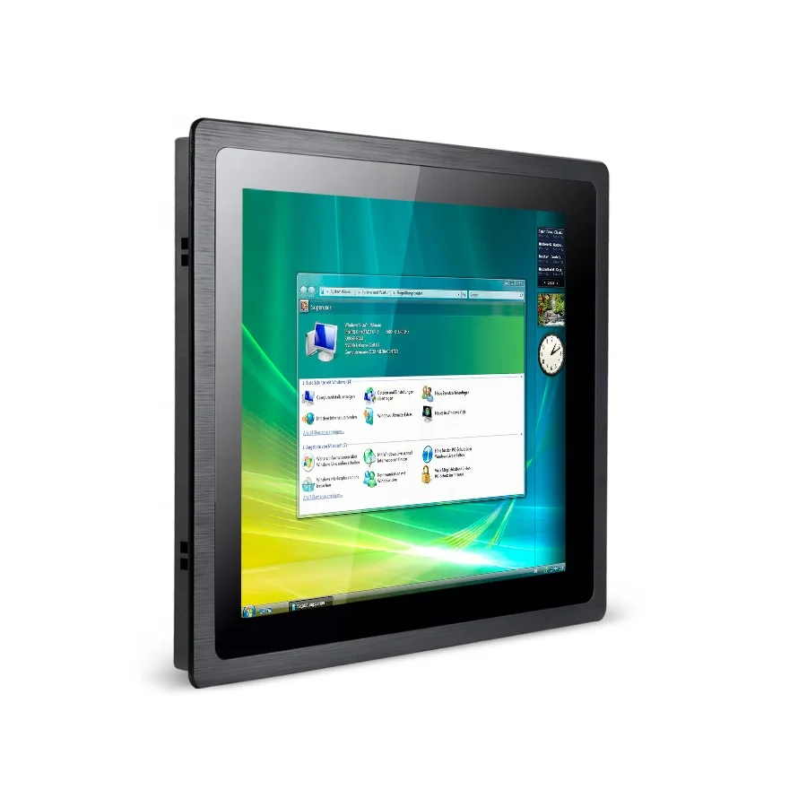 

CTFLY 19 inch fanless industrial embedded industrial pc aio computer monitor all in one for industrial robot, Silver or black