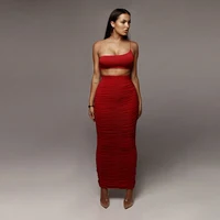 

8131 2019 Brand New Sexy Fashion Red Bandage Pencil Skirt New Arrival Elastic Bodycon ruched Skirts