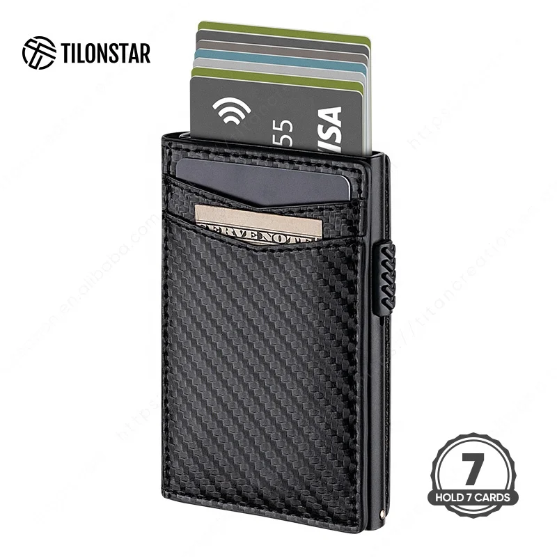 

Metal Minimalist Rfid Wallet Leather Card Case Logo