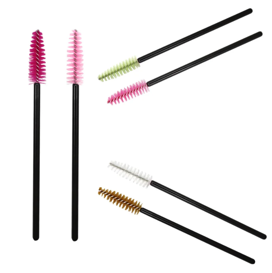 

ballylashes brush false eyelashes portable nylon head graftingeyelash curler Disposable black rod Makeup tools eyelash, White