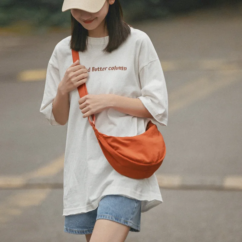 

Factory Wholesale Solid Color mobile phone messenger bag Mini Student Sling Bag Simple Canvas Bag For Outdoor