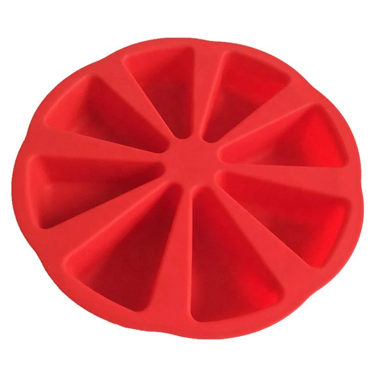 

8 Triangle Cavity Silicone Chocolate Cake Cupcake Biscuit Soap Baking Mold for Home Kitchen, Red or any pms color