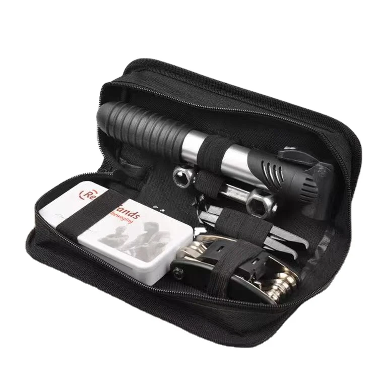

Multifunction Bicycle Accessories Tool Set with Pump Bag Bike Repair kits, Black