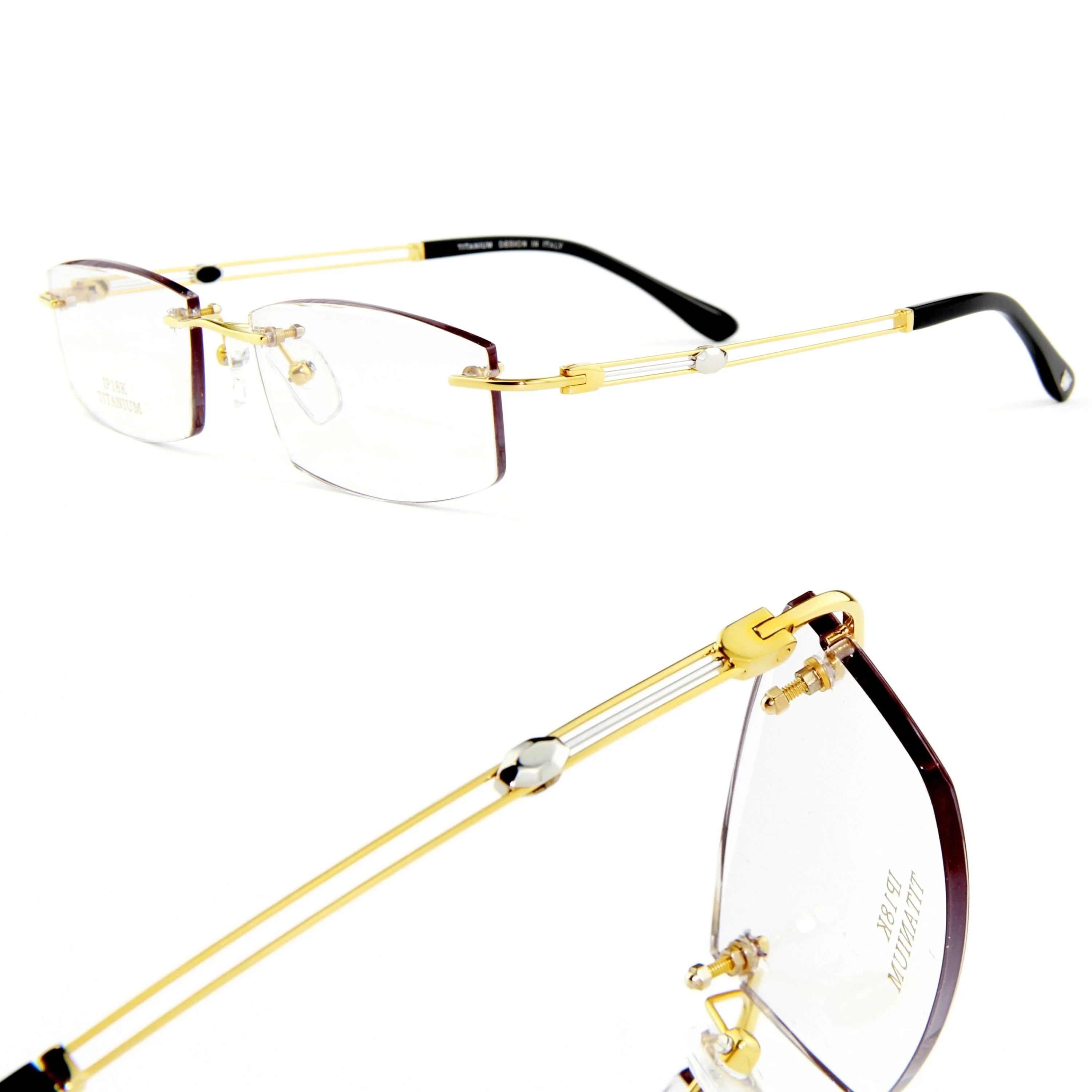 

Screwless Rimless Titanium Metal Optical Elegant Luxury Eyeglasses frame, 3 colors