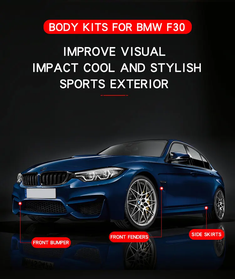 for bmw 3 series f30 13-19 front bumper m3 style body kit car