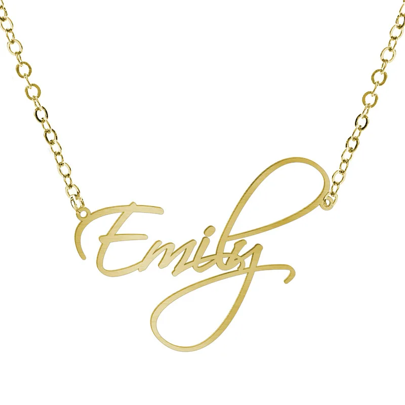 

Fashion Custom Name Necklace Stainless Steel Customizable Necklace Nameplate Pendant Necklaces Custom Jewelry Gifts for Women, Gold,silver