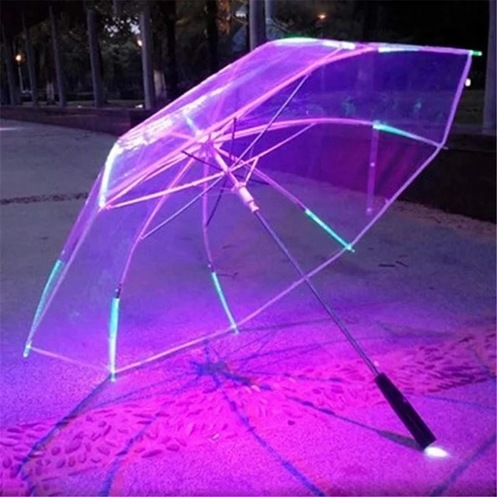 Wholesale Custom Led Light Dome Shaped Bubble Clear Transparent Child Kid Led Umbrella