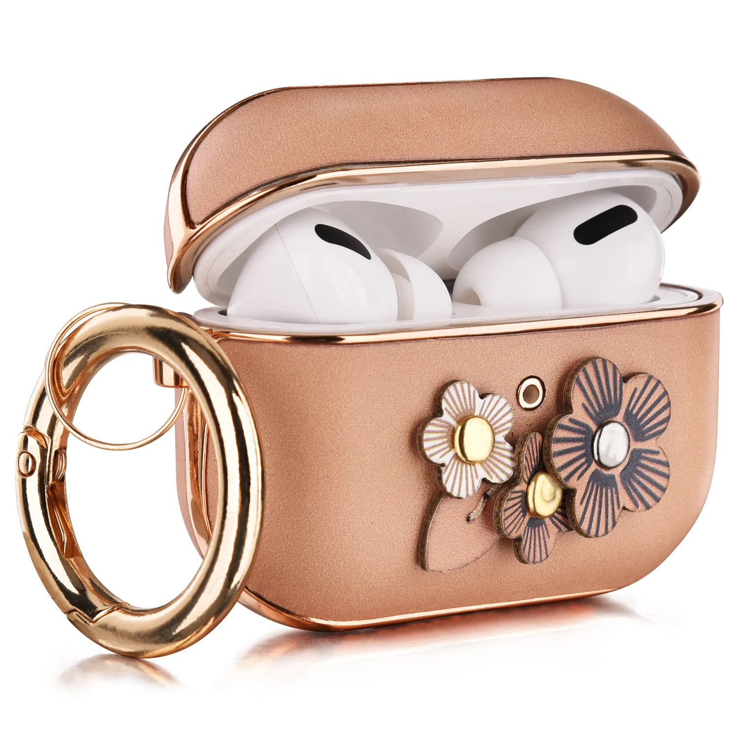 

Brown Fashion Women Luxury Charm for Airpod Leather Case for AirPod Pro case with Keychain for Apple AirPod 3 Case