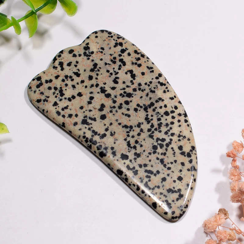 

2020 New Product Speckle Stone Face Massage Tool Horn Shape Gua sha Hand Massage Tool