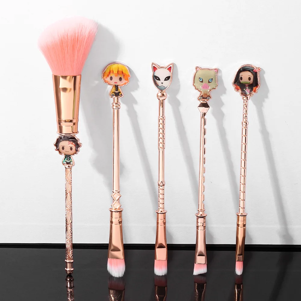 

Professional Makeup Tools Supply Ladies' Cosmetics 5pcs Stove Door Nidouzi Makeup Tools Cartoon Game Blade Makeup Brush Set, As picture