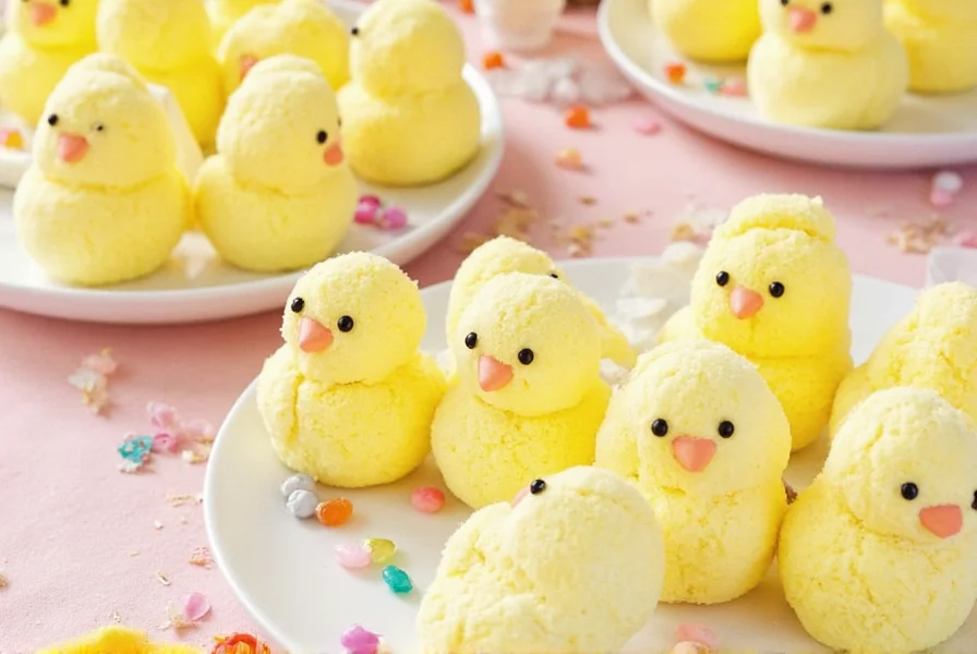 Peeps Cinnamon Churro Marshmallow Chicks displayed alongside other seasonal Peeps varieties in a grocery store candy aisle