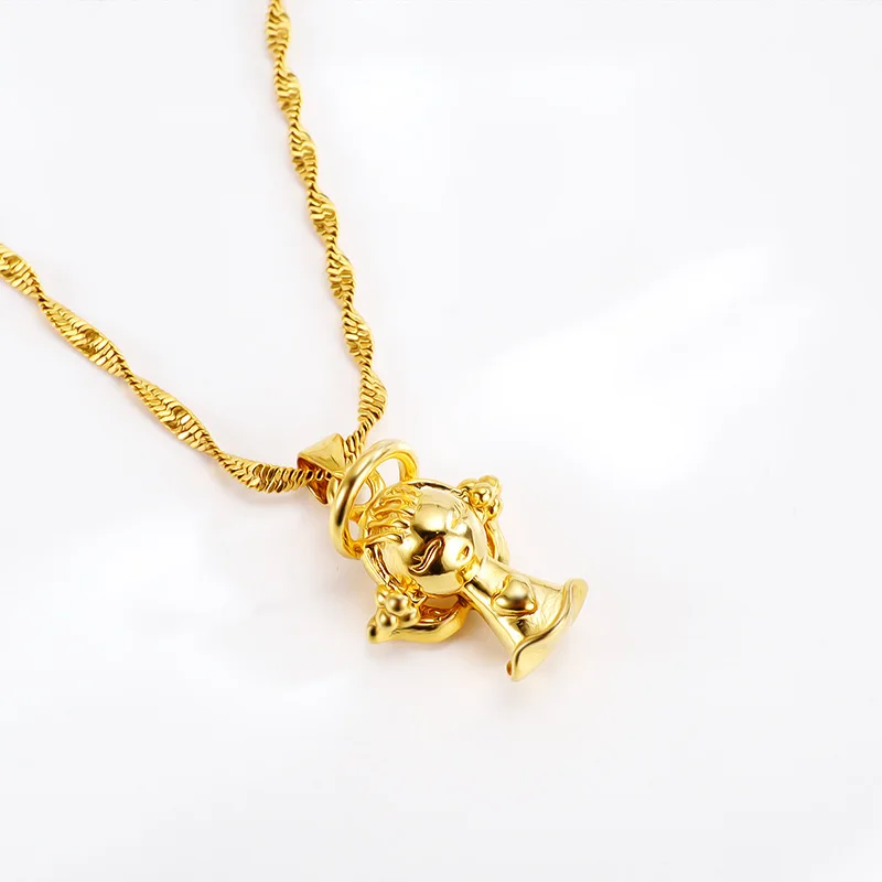 

Exquisite Cupid Gold 14K Necklace Pendant NO Chain for Women's Birthday Gifts with Love-Shaped Angel's Moving Wings Fine Jewelry