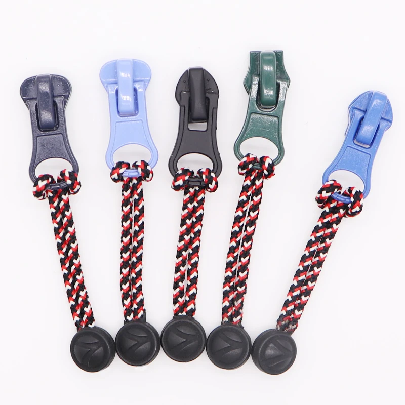 Round Zipper Pull With Soft Designable Rope With Various Color Rope