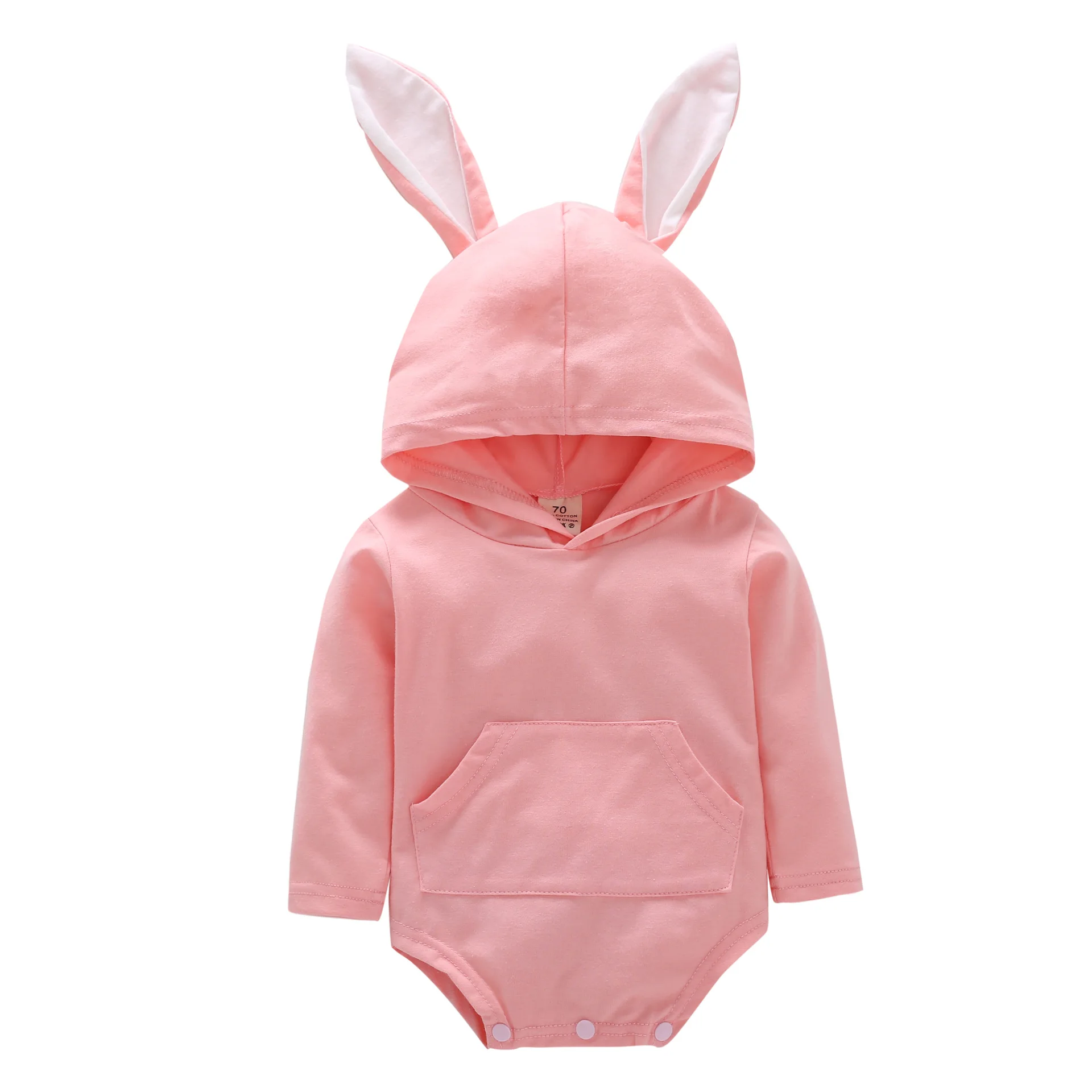 

2020 Wholesale New Arrival Baby Bunny Ear Hoodie Onesie Baby Cotton Romper, As pictures shown