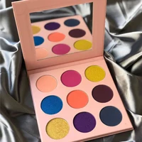 

9 colors sleeve eye shadow glitter private label eyeshadow palette