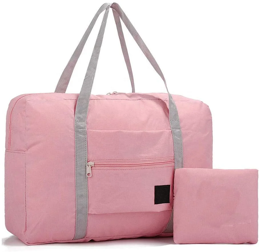 

High Quality Waterproof Women Ladies Nylon Gym Sports Pink Duffel Bag Travel Bag Luggage, Customized color