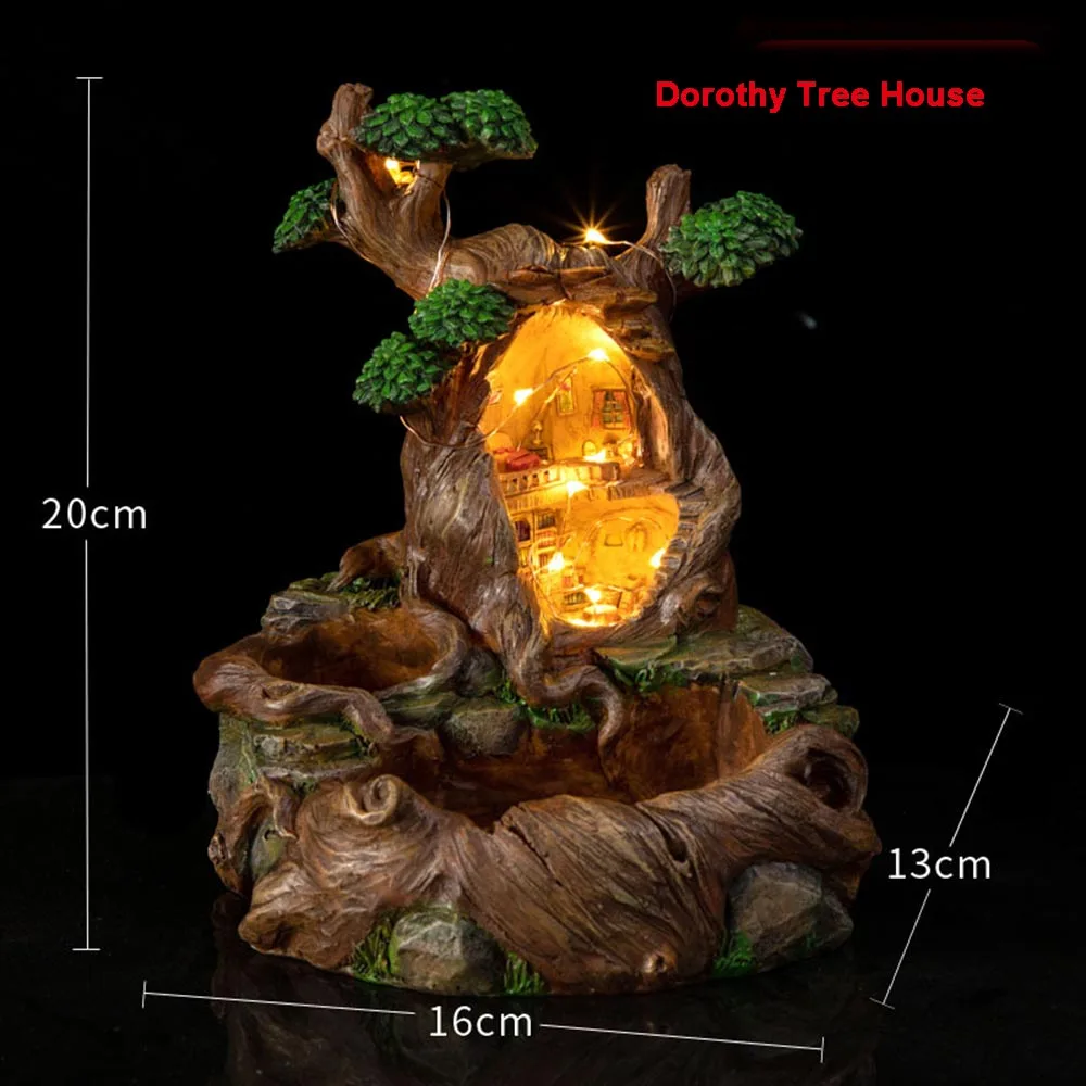 New Micro Landscape Design Potted Plant With Light Cute Dorothy Tree House  Resin Crafts Zen Fairy Garden - Buy The New Micro Landscape Design Potted  With Light Dorothy Tree House Resin Crafts