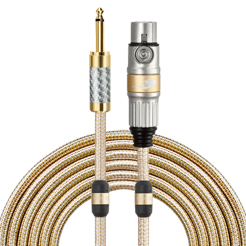 

High-End 6.35mm 1/4 Inch MONO TS Male To Cannon XLR Female Luxurious Audio Cable