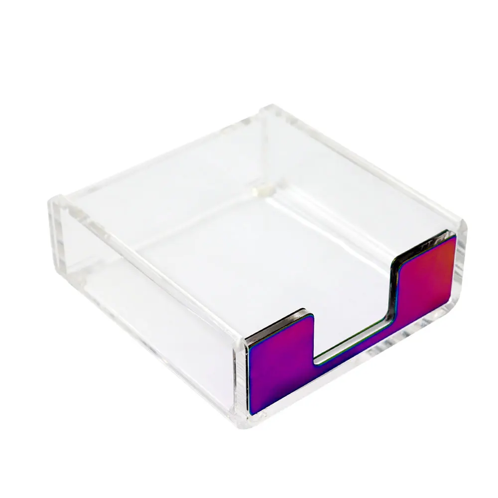 
Office table stationery paper sticky note pad holder Acrylic Card Holder colorful 