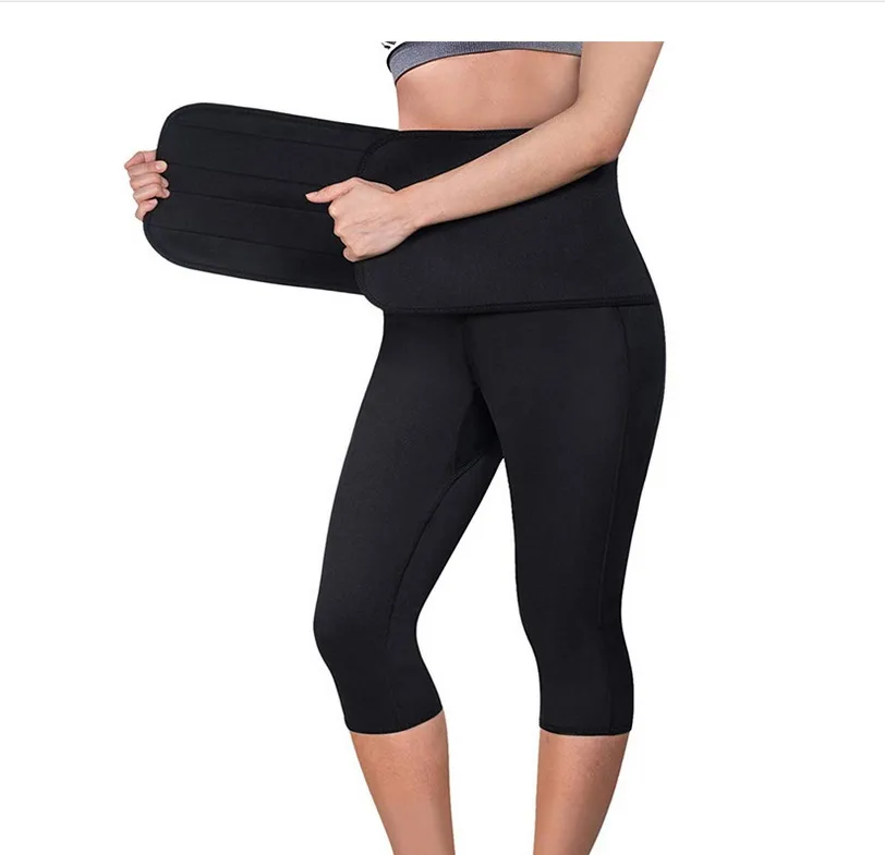 

2019 Hot Sale Private Label High Waist Neoprene workout leggings sauna pant custom sweat pants For Yoga, Black