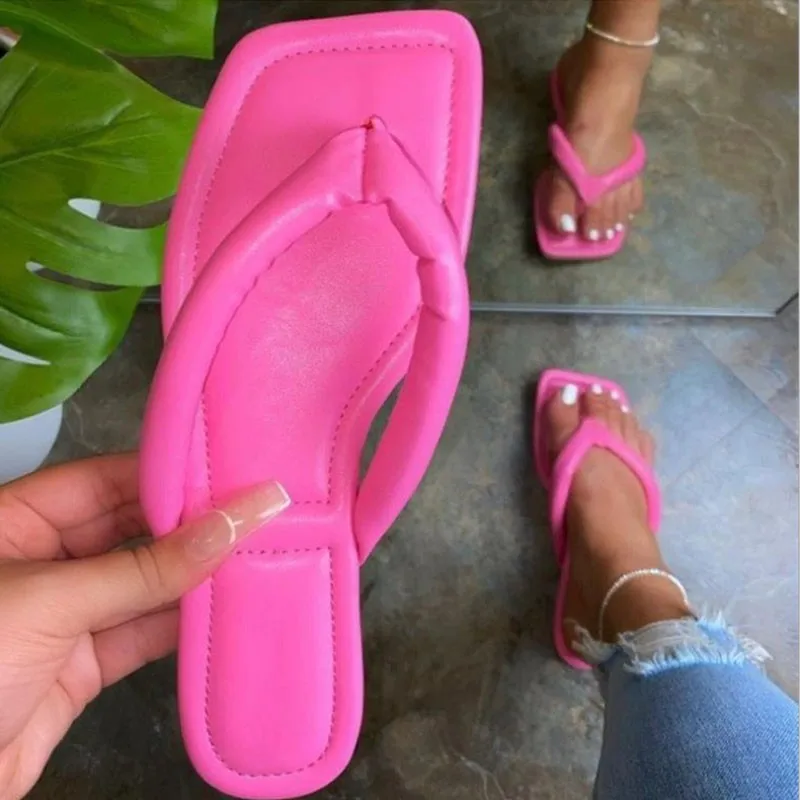 

New Herringbone Flat Slippers Women's Solid Color Clips Large Size AliExpress Sandals OEM flip flops, Customized color