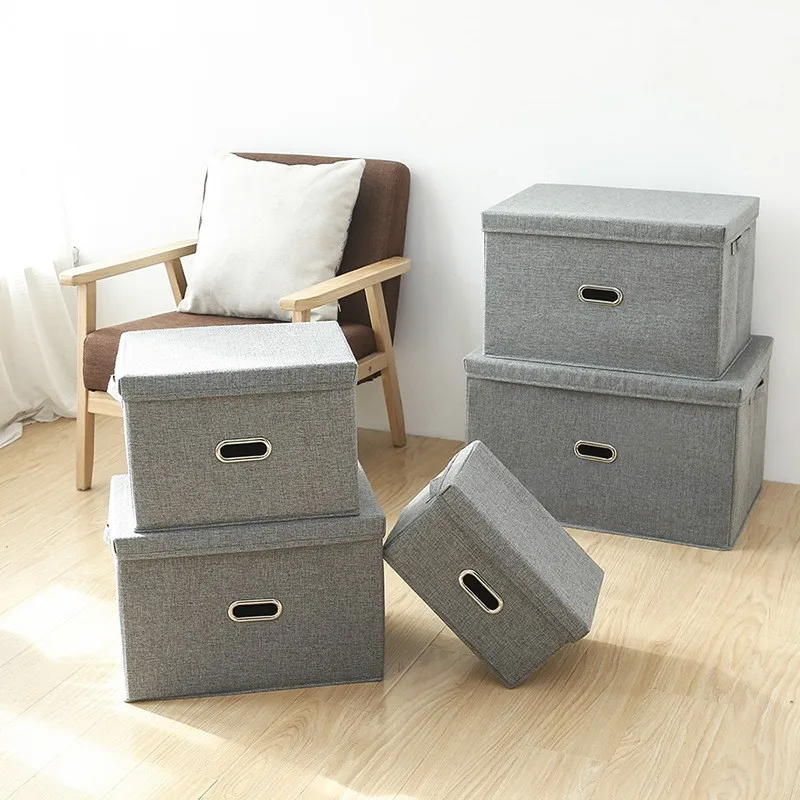 

Dropshipping Home Bedroom Closet Foldable Linen Fabric Collapsible Containers Baskets Organizer Box Cubes Storage Bin