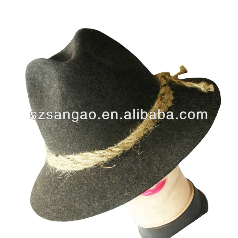 

Wholesale fashion Mix gray man felt cowboy hat 100%wool, Mix grey