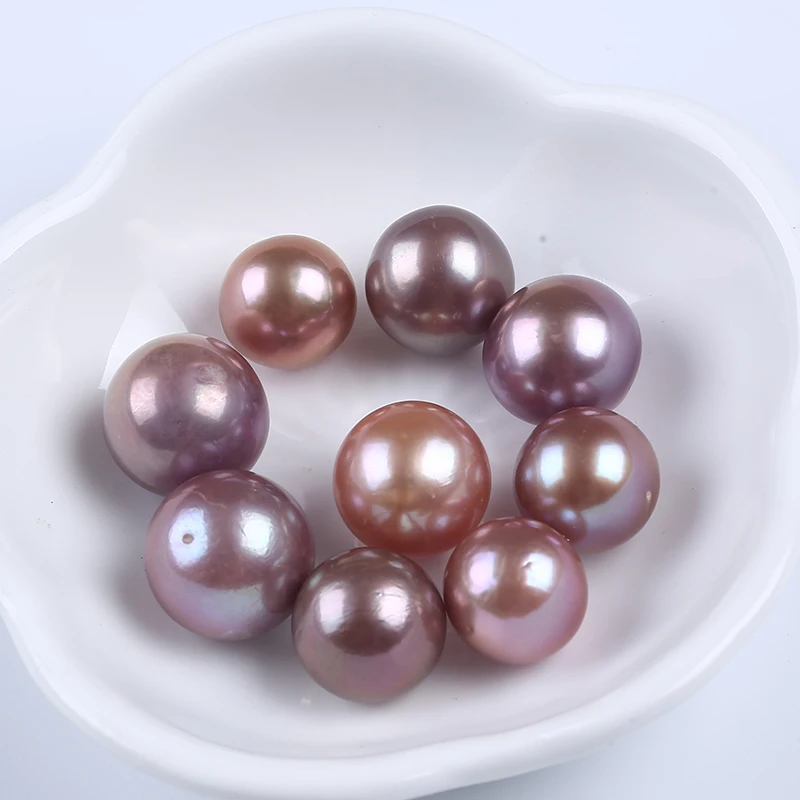 

11-14mm AAAA cultured natural purple round loose freshwater pearl beads, Purple(customized)