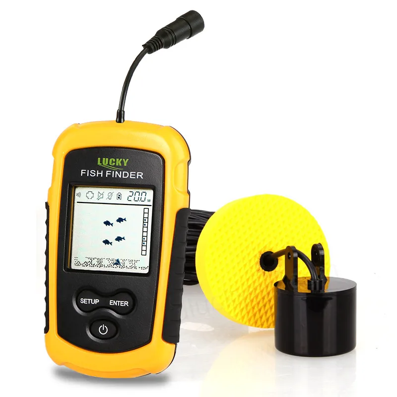 
FF1108 1 Portable Fish Finder ice fishing Sonar Sounder Alarm Transducer Fishfinder 0.7 100m fishing echo sounder 