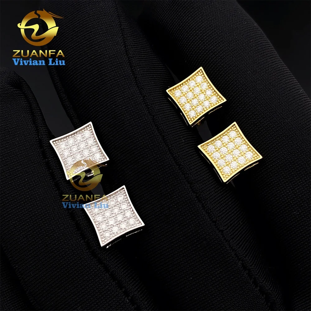 

Factory price 18k gold luxury vvs moissanite diamond jewelry custom 925 sterling silver stud earrings