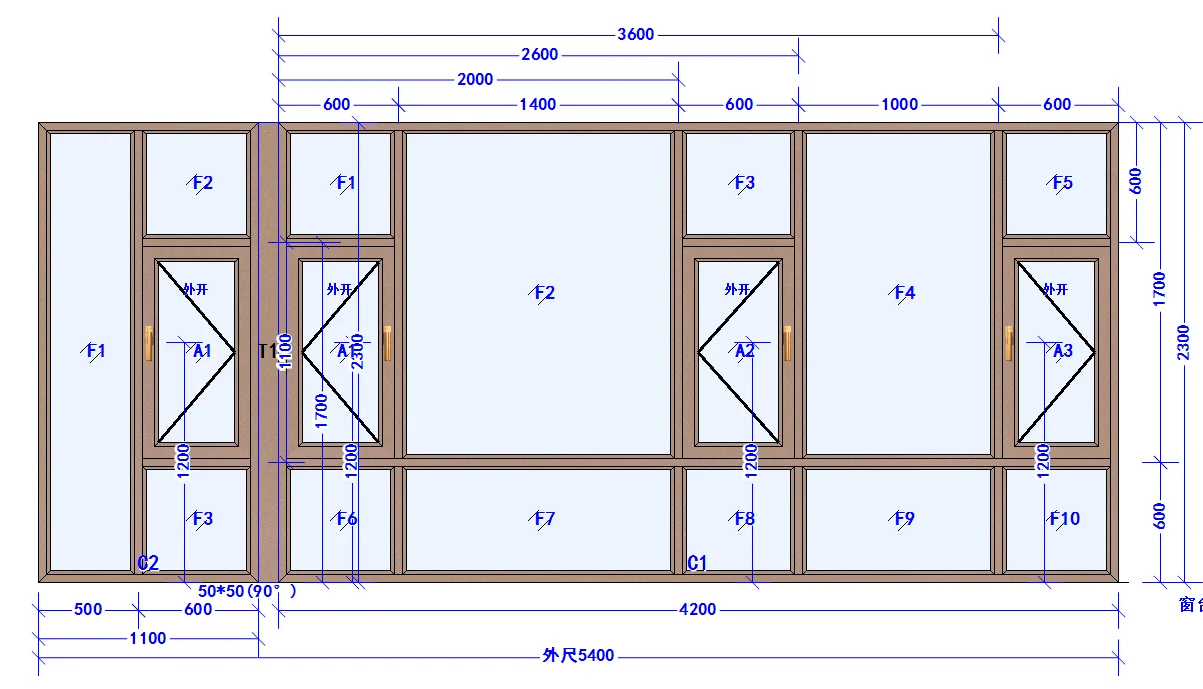 high quality Profile French Picture Aluminum alloy frame double glass casement Window And Door