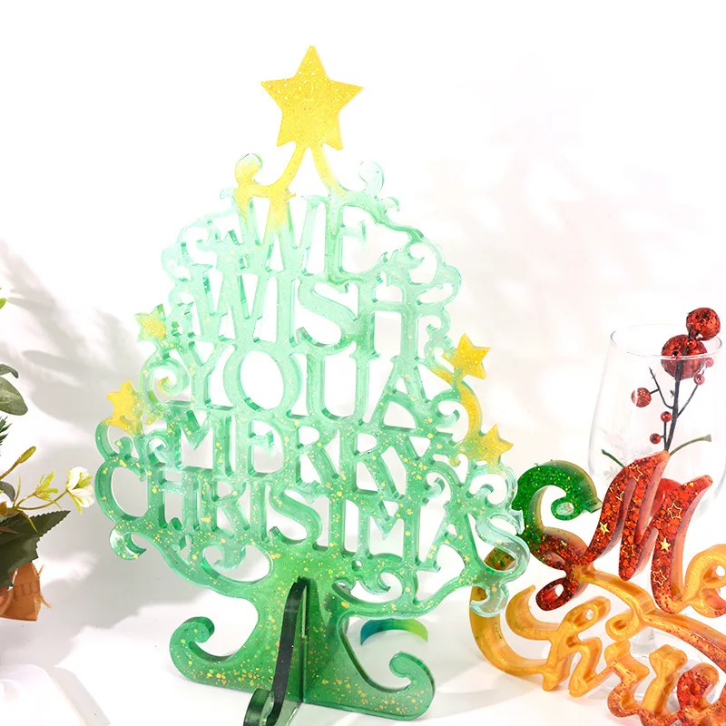 

0730 DIY Epoxy Mold 3D Three-dimensional Christmas Ornament Decoration Christmas Tree Silicone Resin Listing, Transparent