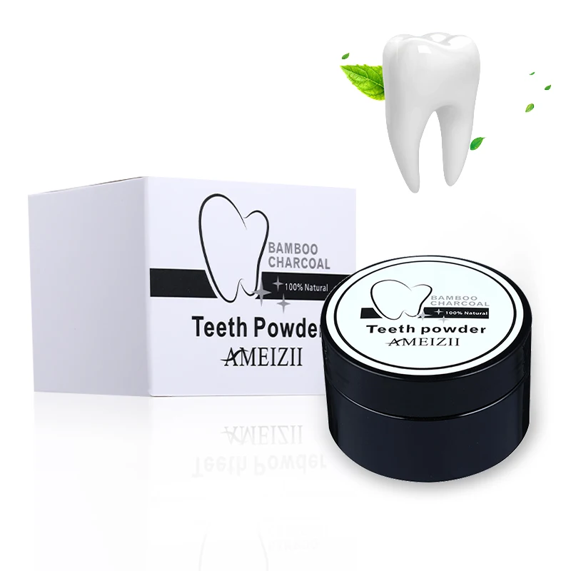 

100% Natural Oral Care Teeth Whitening Powder Blanchiment Dentaire Bright White Dental Activated Charcoal Tooth Whitening Powder, Black