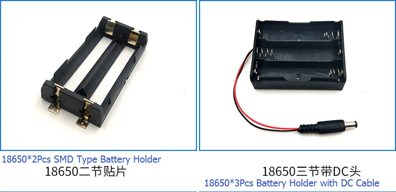 2pcs C Type x 1 Battery Holder Case Box Black Plastic Storage Case 